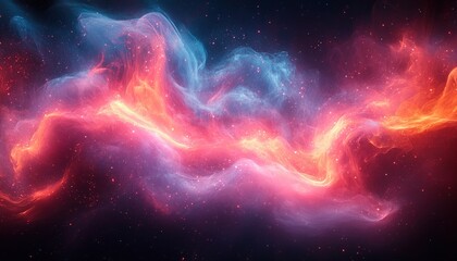 Colorful nebula clouds swirling in deep space with star dust