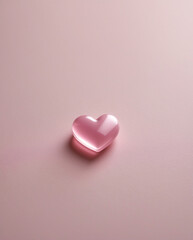 Fototapeta premium Radiant Pink Smooth Heart Shaped Glass on a Subtle Light Pink Surface wallpaper aesthetic for romantic post inspiration