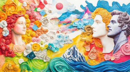 A creative collage of influential artists and their masterpieces throughout time
