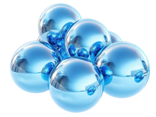 Isolated Blue Shiny Spheres