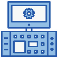 Control System Blue White Icon