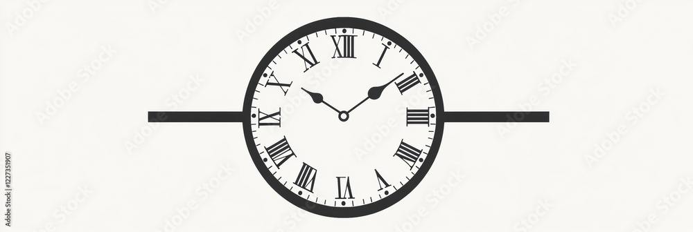 Poster Timepiece with Roman numerals displaying classic design and circular shape. Generative AI