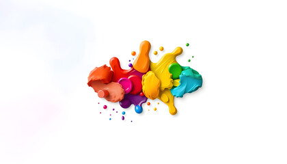 Colored paintings logo design , with white tonespng