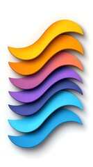 Colorful wavy shapes layered together minimalist pastel aesthetics pastel tones visual harmony