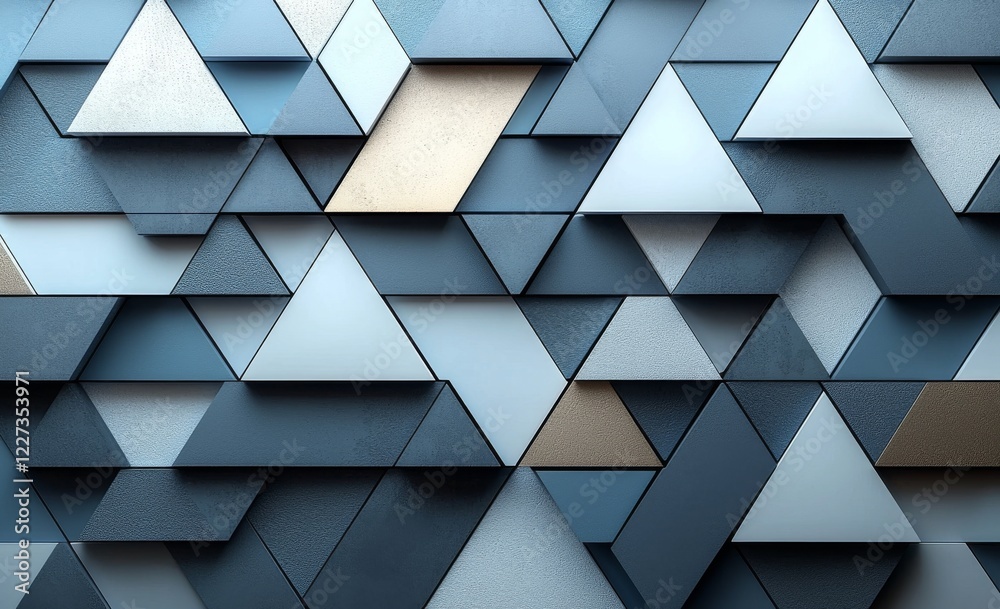 Poster A design with a white and gray background utilizing a geometric pattern of triangular mesh. Ideal for use as a mosaic template in your illustration
