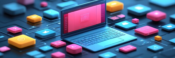 Innovative responsive layout programming and cross-platform web development concept