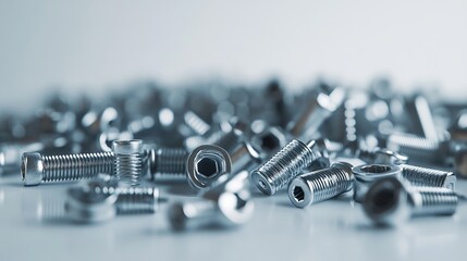 Fully threaded metric stainless steel hex socket head cap screws and Allen bolts displayed on a white table.