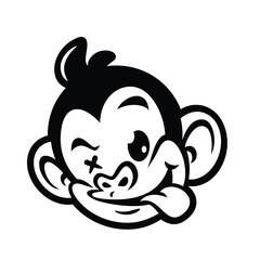 vector cartoon, character, and mascot of a tipsy monkey head.