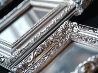 Close-up of silver picture frame