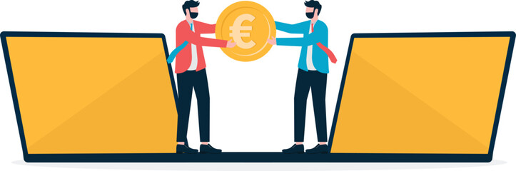 Social media illustration, business concept, web design

