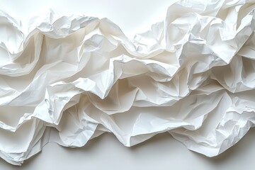 Obraz premium The background is white. The paper has a texture with kinks and dents, appearing old and dilapidated