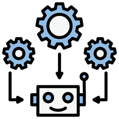 Robot Integration Blue Black Icon