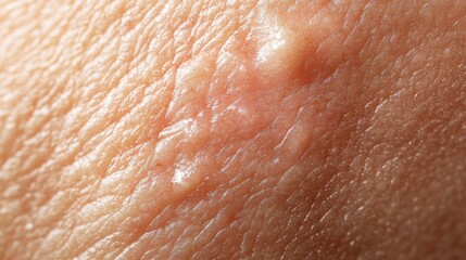 Fototapeta premium Medical condition photography highlighting skin surface detail, textural inflammation patterns, gentle diagnostic touch, natural skin tone contrast, precise focus technique, professional healthcare