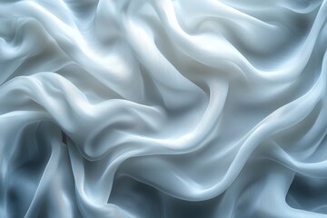 Obraz premium Elegant wedding backdrop featuring beige ruffle bridal gowns. Illustration of wedding decoration. Soft waves of silk fabric