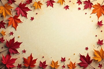 Faded floral wallpaper, autumn leaves, sepia tones, red, autumn, antique