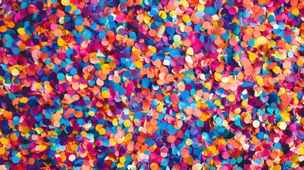 Vibrant confetti background full of colorful paper circles perfect for celebration design