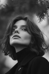 Black and White Portrait of Woman