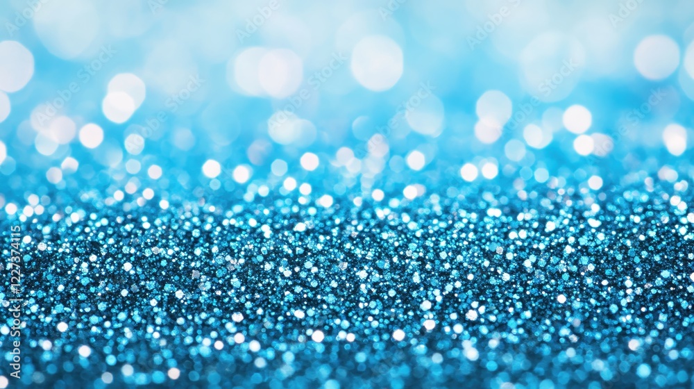 Leinwandbilder sparkling blue glitter texture with bokeh effect abstract background for festive design