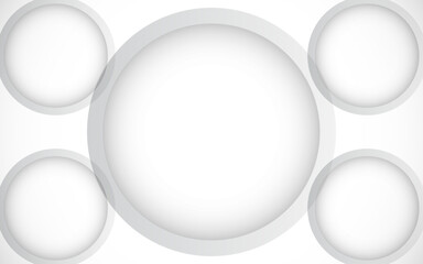 Circular shape geometric background design with different size | Modern background with 3d circle | New abstract background with white smoke color for banner, web, flyer, decoration