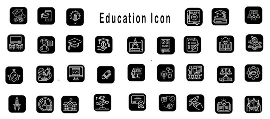 Educational icon set for multi purpose use | Icon set background design for education, technology, corporate