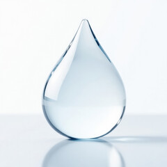A drop of transparent gel on a white background with fine air bubbles, volumetric shape