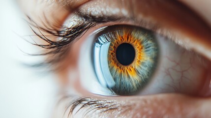 Close-Up of a Colorful Human Eye with Details