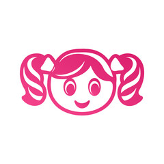 Simple and Unique Candy Girl Logo Vector Design,