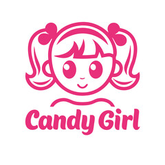 Simple and Unique Candy Girl Logo Vector Design,