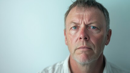 Obraz premium Intense Portrait of Mature Man with Thoughtful Expression