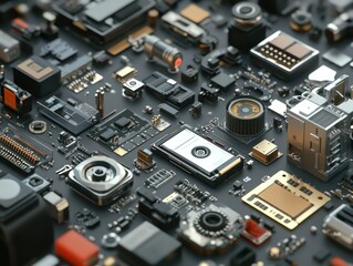 Fototapeta premium Computer Motherboard Close Up