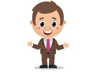 Businessman character design element suitable for various graphic projects