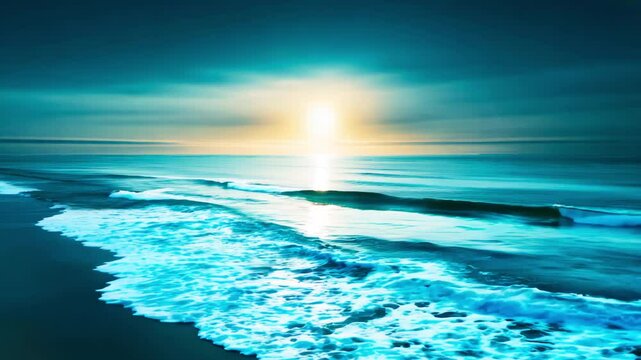 Breathtaking Aerial View of the Ocean at Twilight - made with Generative AI