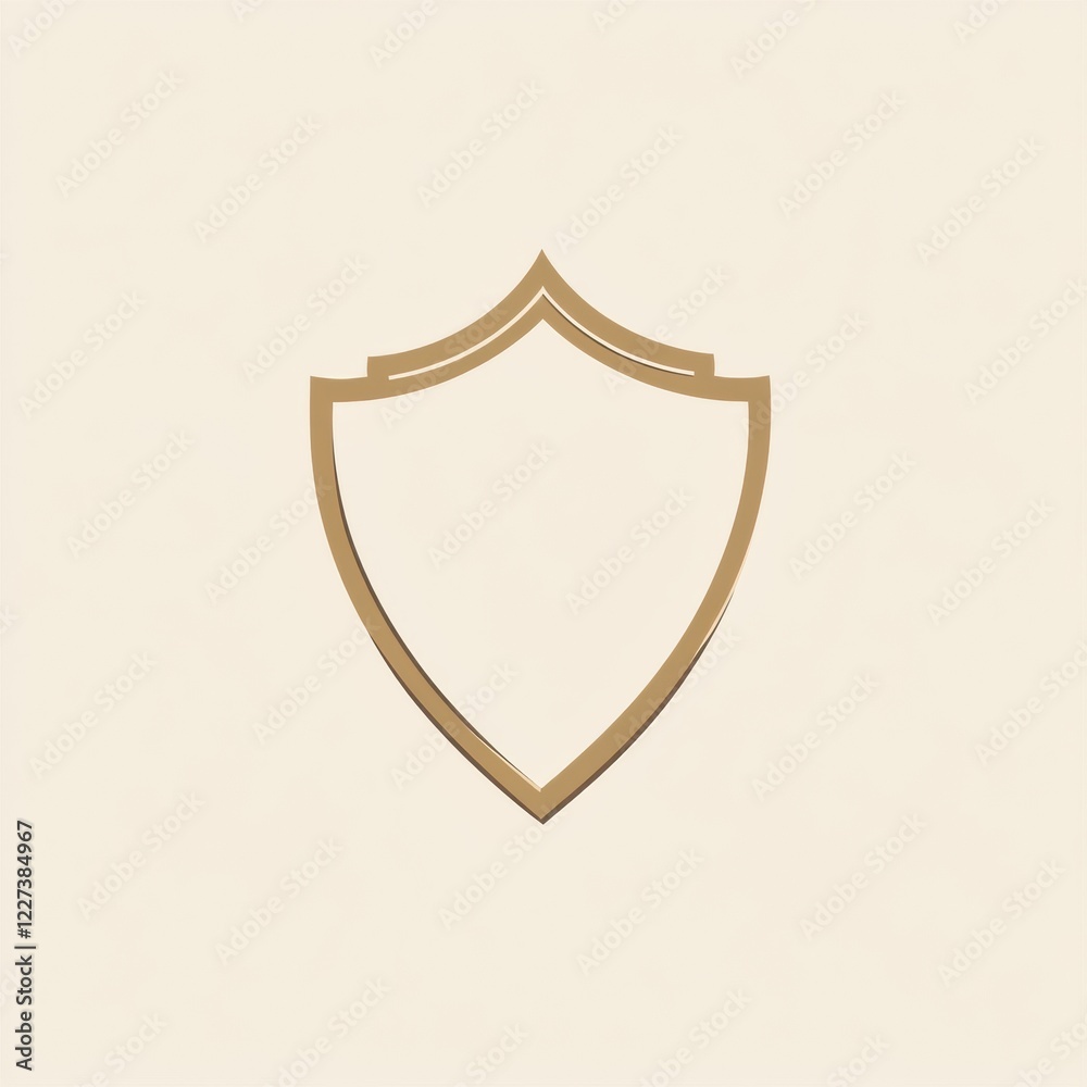 Poster elegant golden shield emblem design suitable for branding and decoration purposes. generative ai