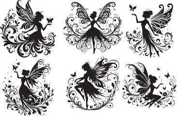 A set of beautiful fairy vector