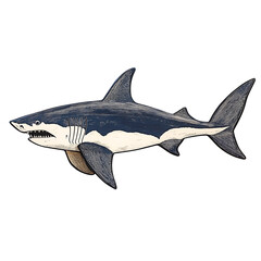 Obraz premium Great white shark illustration