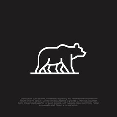 Simple outline line art modern bear logo with a geometric and clean design, ideal for sports teams, wildlife conservation, and outdoor adventure brands