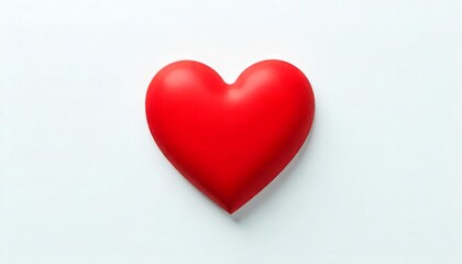 Fototapeta premium Red Heart Symbol: A vibrant, three-dimensional red heart takes center stage, symbolizing love, affection, and passion. Its simple elegance makes it perfect for conveying heartfelt messages.