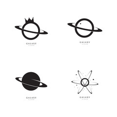 galaxy planet logo icon symbol for astronomy logo design