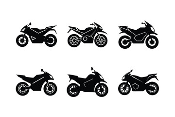 Obraz premium Electric motorcycle silhouette isolated on white clean background