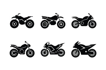 Obraz premium Electric motorcycle silhouette isolated on white background