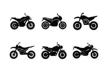 Obraz premium Electric motorcycle silhouette isolated on white clean background