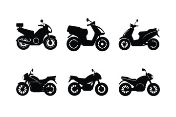 Obraz premium Electric bike silhouette isolated on white background