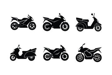 Obraz premium Electric bike silhouette isolated on white background