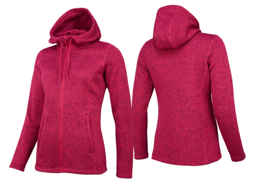 Long-sleeved winter coat with a hood covering its head cut out isolated transparent background