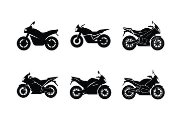 Obraz premium Electric motorcycle silhouette isolated on white clean background