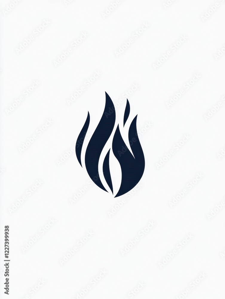 Fototapete Bold flame icon illustrating heat and energy in a minimalist design suitable for various themes and contexts. Generative AI