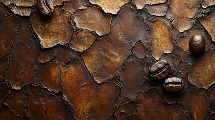 Textured coffee bean background with a rustic organic pattern and rich earthy tones