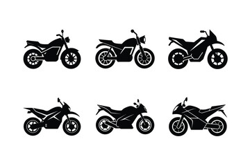 Obraz premium Electric motorcycle silhouette isolated on white clean background