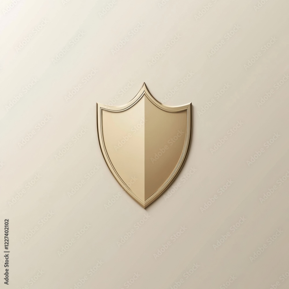 Leinwandbilder elegant golden shield design with a smooth finish and minimalist style for branding and security the