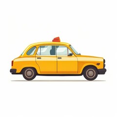 Fototapeta premium the AI Image Generator, Yellow Taxi Cab Illustration with Minimalistic Design